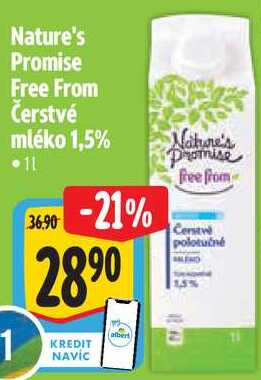 Nature's Promise Free From Čerstvé mléko 1,5%, 1 l