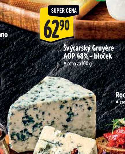   Švýcarský Gruyère AOP 48% - bloček 100 g