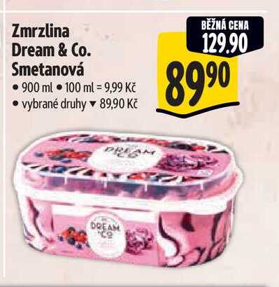 Zmrzlina Dream & Co. Smetanová  900 ml  