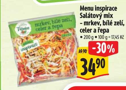 Menu inspirace Salátový mix - mrkev, bílé zelí, celer a řepa, 200 g