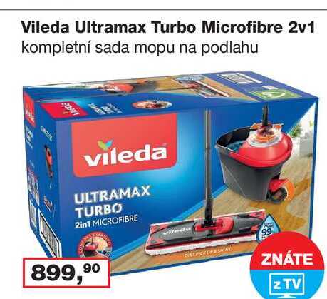 Vileda Ultramax Turbo Microfibre 2v1 kompletní sada mopu na podlahu 