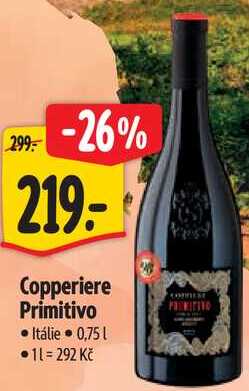Copperiere Primitivo, 0,75 l