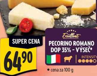 PECORINO ROMANO DOP 35% - VÝSEČ, cena za 100 g 