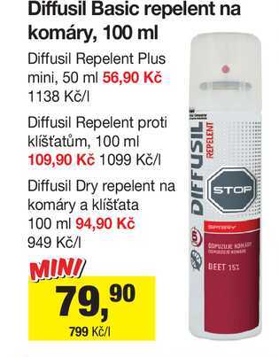 Diffusil Basic repelent na komáry, 100 ml 