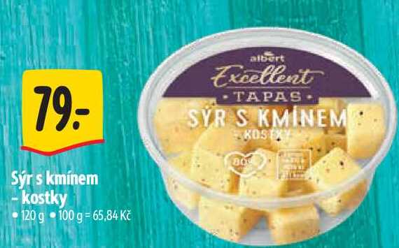 Sýr s kmínem - kostky 120 g 
