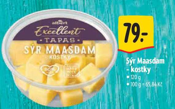  Sýr Maasdam - kostky 120 g 