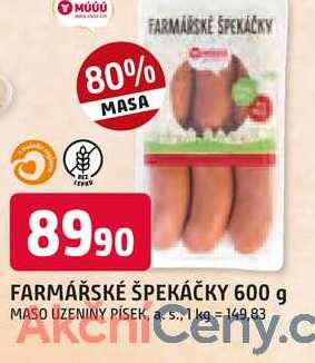 FARMÁŘSKÉ ŠPEKÁČKY 600 g 
