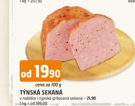 TÝNSKÁ SEKANÁ v nabídce i týnská grilovaná sekaná - 100 g