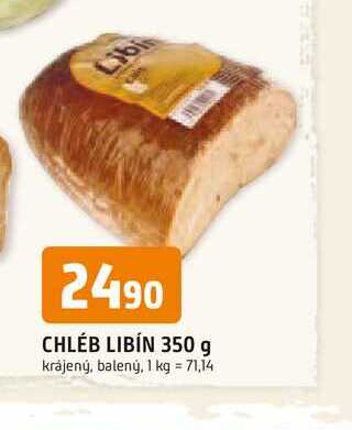 CHLEB LIBÍN 350 g krájený, balený