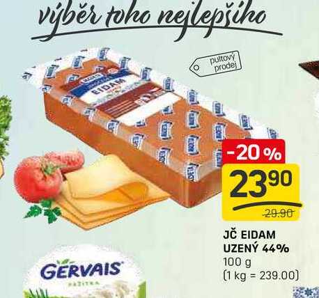 JČ EIDAM UZENÝ 44% 100 g