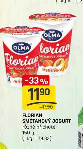FLORIAN SMETANOVÝ JOGURT různé příchutě 150 g 