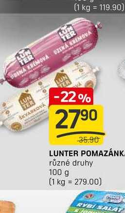 LUNTER POMAZÁNKA různé druhy 100 g