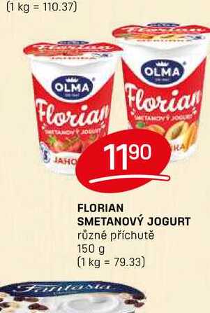 FLORIAN SMETANOVÝ JOGURT různé příchutě 150 g 