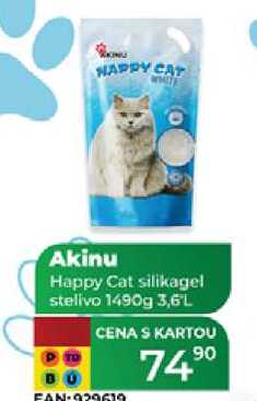 Akinu Happy Cat silikagel stelivo 1490g  