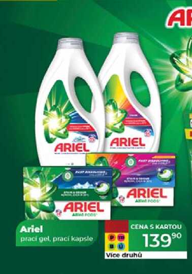 ARIEL prací gel, prací kapsle  