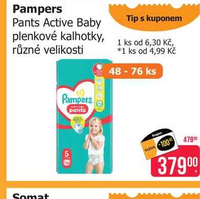 Pampers Pants Active Baby plenkové kalhotky, různé velikosti 