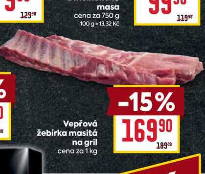 Vepřová Žebírka masitá na gril cena za 1 kg