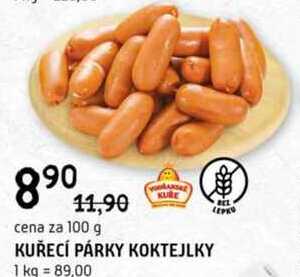 KUŘECÍ PÁRKY KOKTEJLKY 100 g