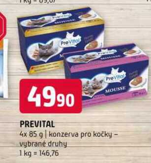 PreVital 4x 85 g konzerva pro kočky 
