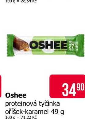 Oshee proteinová tyčinka oříšek-karamel 49 g 