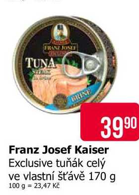 Franz Josef Kaiser Exclusive tuňák celý ve vlastní šťávě 170 g