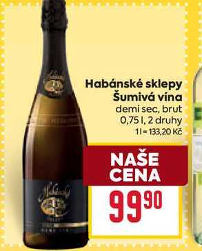 Habánské sklepy Šumivá vína demi sec, brut 0,75l