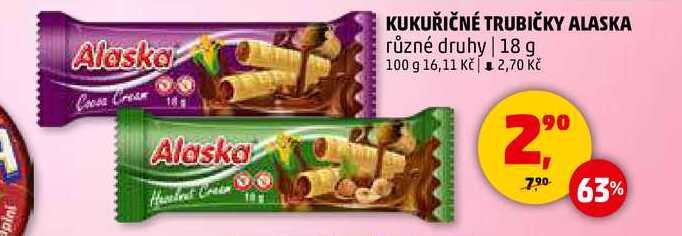 KUKUŘIČNÉ TRUBIČKY ALASKA různé druhy, 18 g