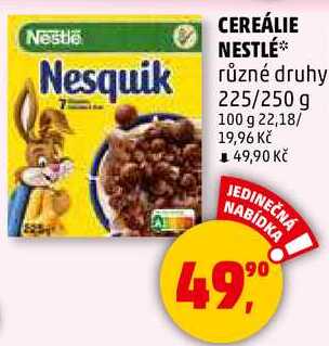 CEREÁLIE NESTLÉ různé druhy, 225/250 g 