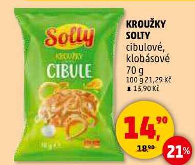 CIBULE KROUŽKY SOLTY cibulové, klobásové, 70 g