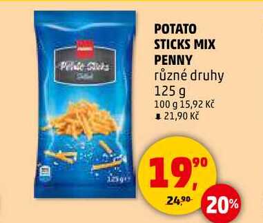 POTATO STICKS MIX PENNY různé druhy, 125 g 