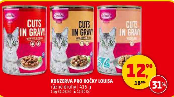 KONZERVA PRO KOČKY LOUISA různé druhy, 415 g