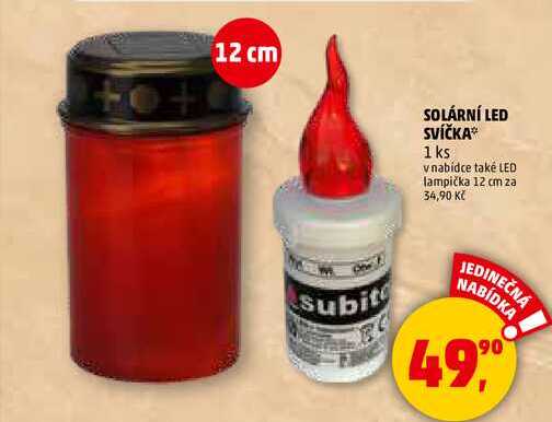 SOLÁRNÍ LED SVÍČKA, 1 ks  