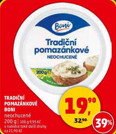 TRADIČNÍ POMAZÁNKOVÉ BONI neochucené, 200 g 