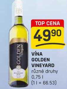 VÍNA GOLDEN VINEYARD různé druhy 0,75l 