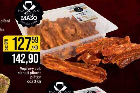 Vepřový bok s kosti pikant plátky 1 kg