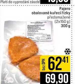 Pajero obalované kuřecí řízky předsmažené (2x150 g)