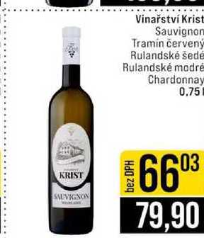 Vinařství Krist Sauvignon 0.75 l 