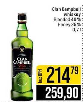 Clan Campbell whiskey Blended 40%  0,7 l 