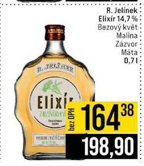 R. Jelínek. Elixír 14,7% Bezový květ 0,7 l 