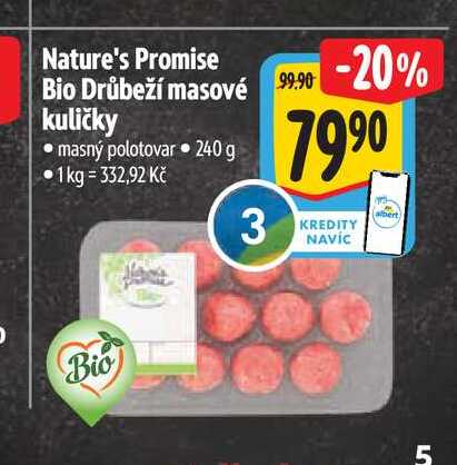 Nature's Promise Bio Drůbeží masové kuličky 240 g