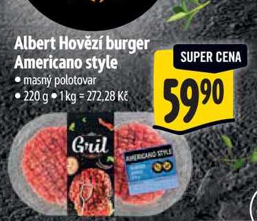 Albert Hovězí burger Americano style  220 g