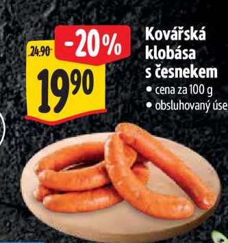 Kovářská klobása s česnekem 100 g