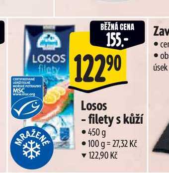   Losos -filety s kůží 450 g 