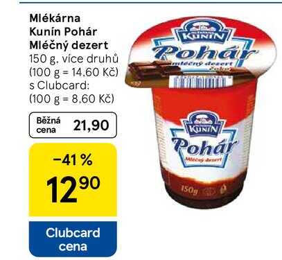 Mlékárna Kunín Pohár Mléčný dezert, 150 g 