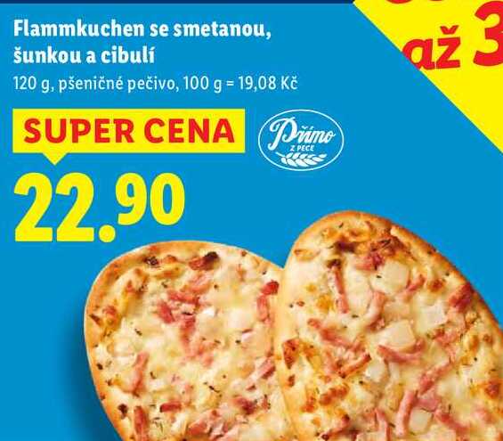 Flammkuchen se smetanou, šunkou a cibulí, 120 g
