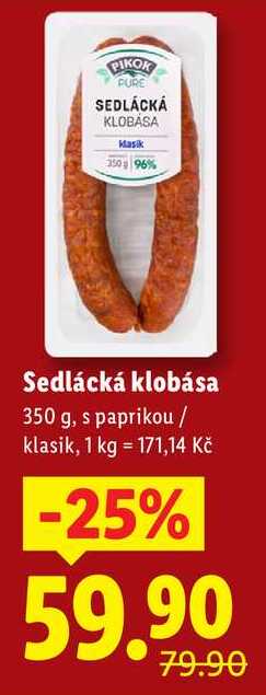 Sedlácká klobása, 350 g