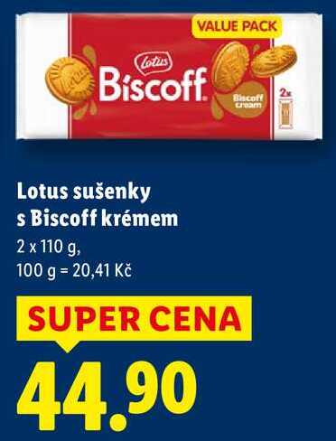 Lotus sušenky s Biscoff krémem, 2x 110 g