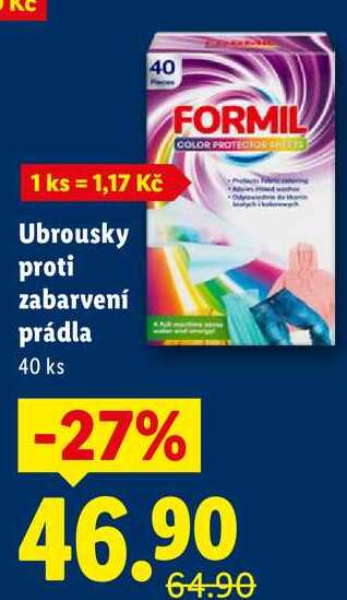 Ubrousky proti zabarvení prádla, 40 ks