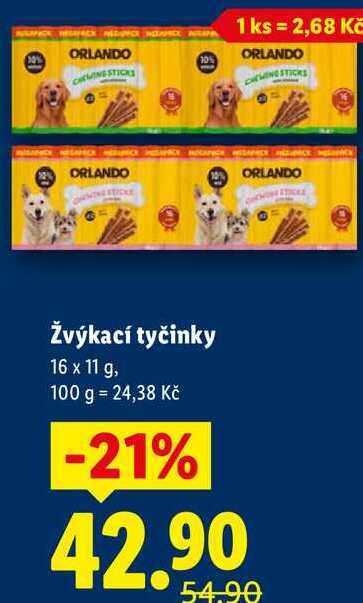 Žvýkací tyčinky, 16x 11 g
