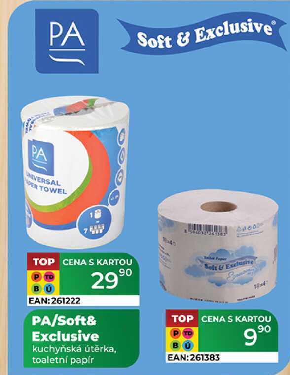 PA/Soft& Exclusive kuchyňská útěrka, toaletní papír  